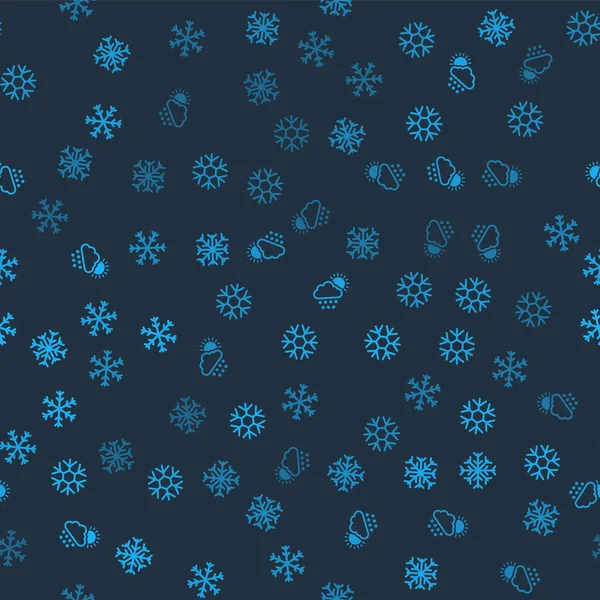 Set Sněhová vločka,, Mrak se sněhem a sluncem a na bezešvé vzor. Vektor — Stockový vektor