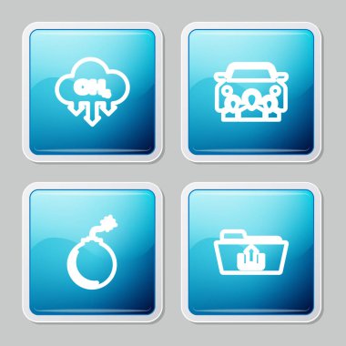 Metan emisyonlarının azaltılması, araba paylaşımı, bombanın patlamaya hazır olması ve Dizin yükleme simgesini ayarlayın. Vektör