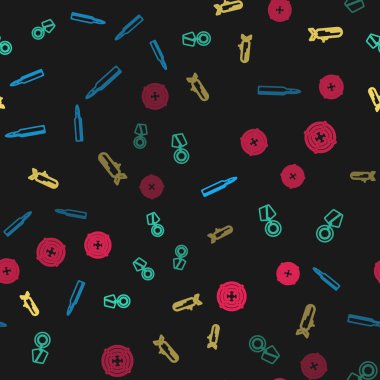 Hat kurşunu, askeri ödül madalyası, denizaltı ve hedef sporu kusursuz desenli. Vektör