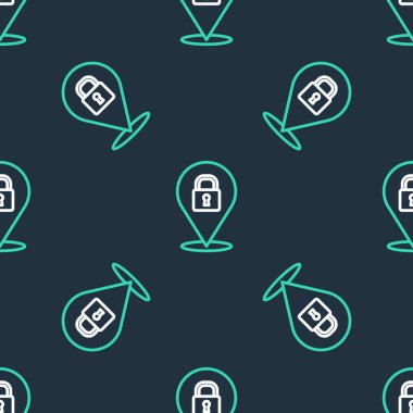 Satır Konumu kilidi simgesi siyah arkaplanda izole edilmiş. Ev anahtarının konsepti. Vektör