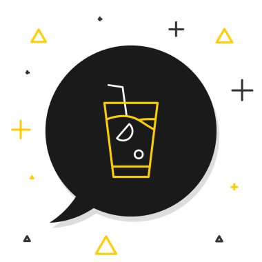 Yeni çizgi smoothie simgesi beyaz arkaplanda izole edildi. Renkli taslak konsepti. Vektör