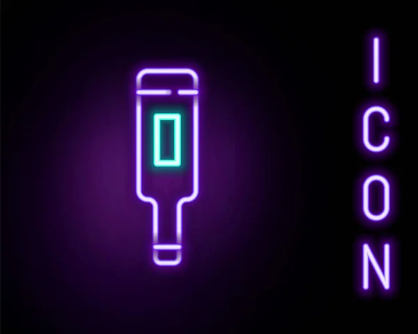 Leuchtende Neon Line Medical Thermometer Für Medizinische Untersuchung Symbol Isoliert — Stockvektor
