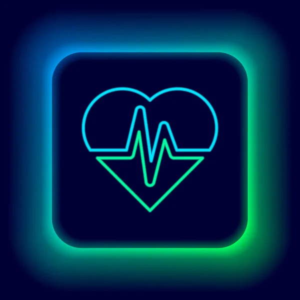 Glowing Neon Line Health Insurance Icon Isolated Black Background Patient — Stock Vector