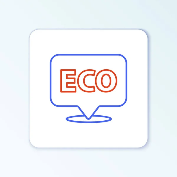 Linje Banner Etikett Tagg Logotyp För Eko Grön Hälsosam Mat — Stock vektor