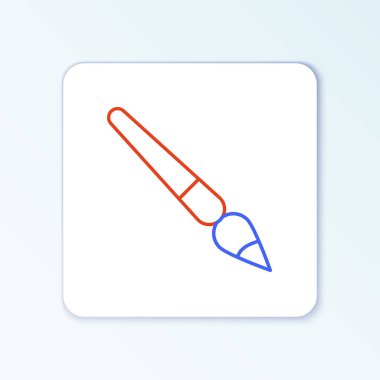 Çizgi fırçası simgesi beyaz arkaplanda izole edildi. Renkli taslak konsepti. Vektör