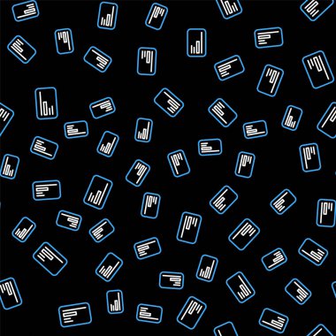 Çizgi ziyaretçi kartı, kartvizit simgesi siyah arka planda izole edilmiş kusursuz desen. Şirket kimlik şablonu. Vektör