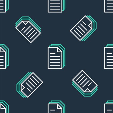 Satır Dosya simgesi siyah arkaplanda izole edilmiş kusursuz desen. Kontrol listesi simgesi. İş konsepti. Vektör