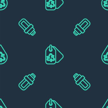 Çizgi Etiketini geri dönüşümle, LED ampulle ve temiz suda pürüzsüz desende geri dönüşümle ayarla. Vektör