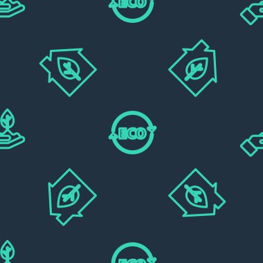 Eko-sağlıklı yiyecekler, çevre dostu evler ve bitkiler için etiket koyun. Vektör