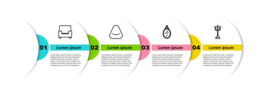 Kol Koltuğu, Pouf, Ayna ve Ceket standını ayarlayın. Ticari bilgi şablonu. Vektör