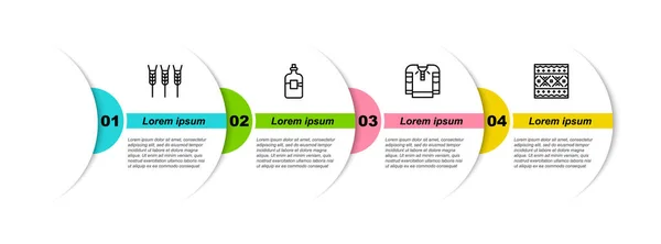 采购产品布线小麦 伏特加酒瓶 绣花衬衫和乌克兰族图案 业务信息模板 — 图库矢量图片