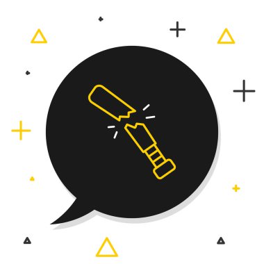 Kırık beyzbol sopası simgesi beyaz arka planda izole edilmiş. Renkli taslak konsepti. Vektör