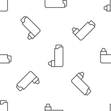 Gri çizgi astım ikonu beyaz arka planda izole edilmiş pürüzsüz desen. Öksürük şurubu, solunum, alerjik hasta. Vektör İllüstrasyonu.