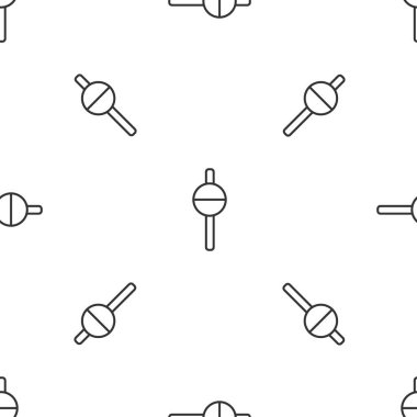 Gri çizgili balıkçı ikonu beyaz arka planda izole edilmiş pürüzsüz desen. Balık oltası. Vektör.