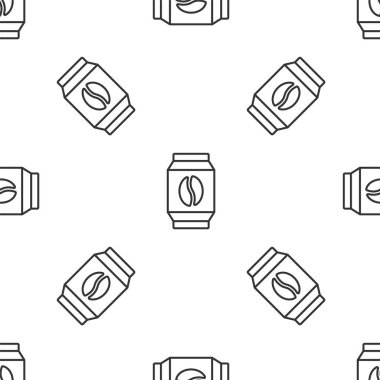 Kahve çekirdeğinin gri çizgisi simgesi beyaz arka planda izole edilmiş. Vektör.