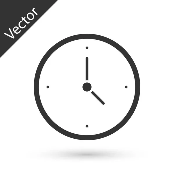 Grey Clock Icon Isolated White Background Time Symbol Vector — Stock Vector