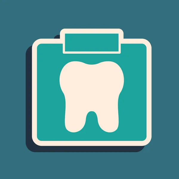 Zielony Rentgen Ikony Zęba Izolowany Zielonym Tle Prześwietlenie Dentystyczne Obraz — Wektor stockowy