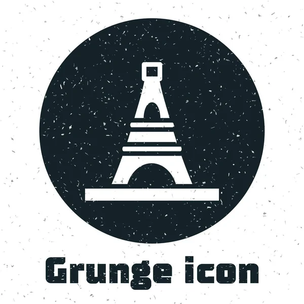 Grunge Ikone Eiffelturm Isoliert Auf Weißem Hintergrund Frankreich Paris Wahrzeichen — Stockvektor