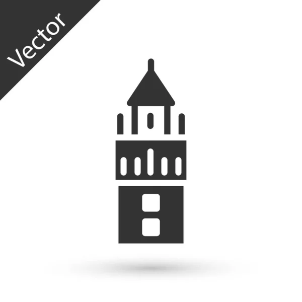 Giralda Cinza Sevilha Espanha Ícone Isolado Sobre Fundo Branco Vetor — Vetor de Stock