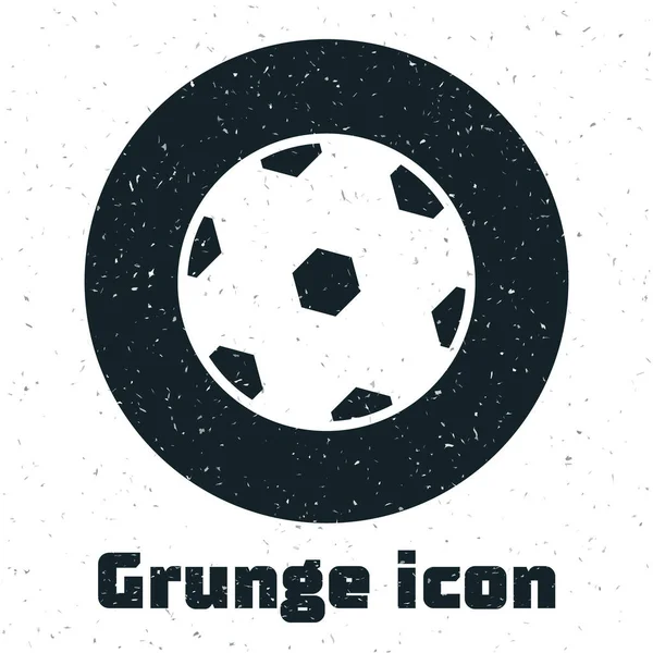 Grunge Football Ball Icon Isolated White Background Soccer Ball Sport — Stock Vector