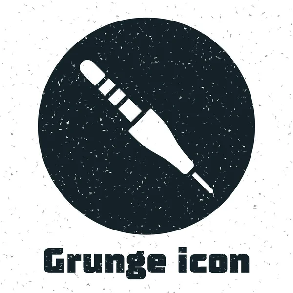 Ikona Gniazda Grunge Audio Białym Tle Kabel Audio Podłączania Urządzeń — Wektor stockowy