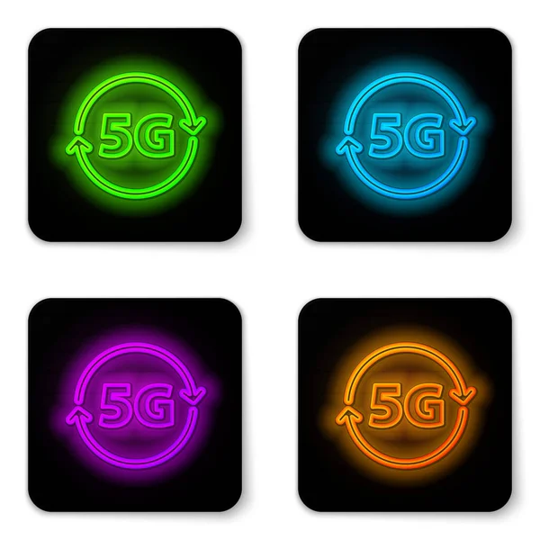 Glowing Neon Line New Wireless Internet Wifi Connection Icon Isolated — Stock Vector