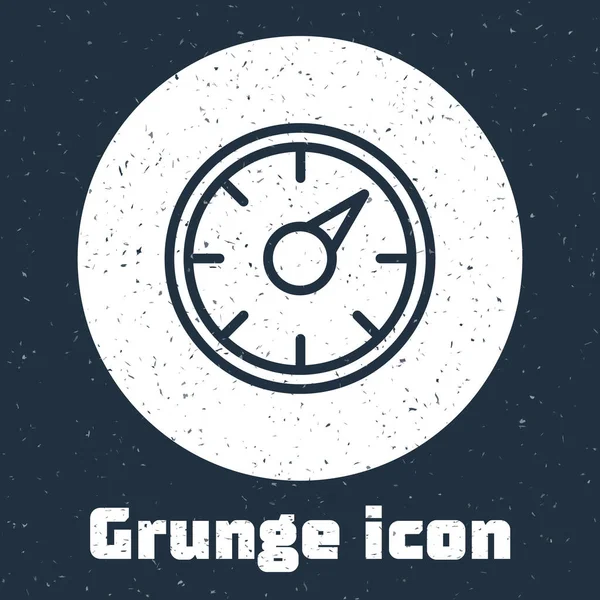 Grunge Line Concept Compteur Vitesse Numérique Avec Icône Isolée Sur — Image vectorielle