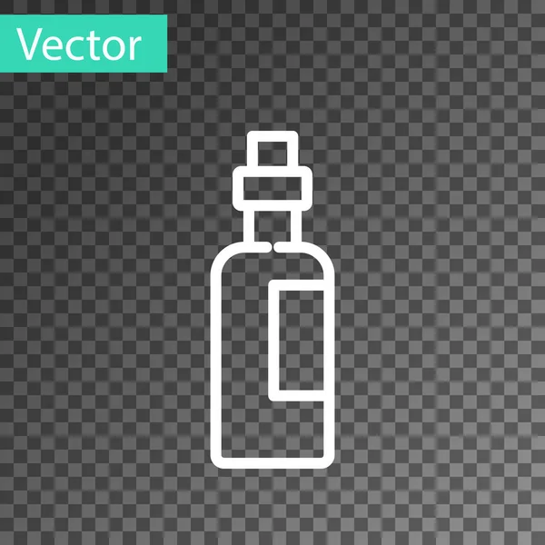 白线瓶橄榄油图标孤立在透明的背景 装橄榄油图标的罐子 — 图库矢量图片