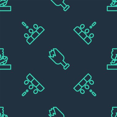 Silah olarak kırık şişe, kalabalık protestosu ve kusursuz bir şekilde yanan araba ayarlayın. Vektör