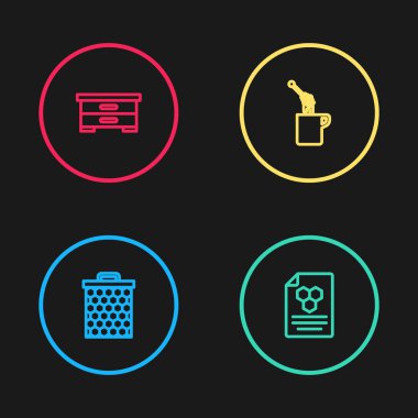 Hattı ayarla Bal Tarağı, bal ve arı kovanı ile arı kovanı ikonu. Vektör