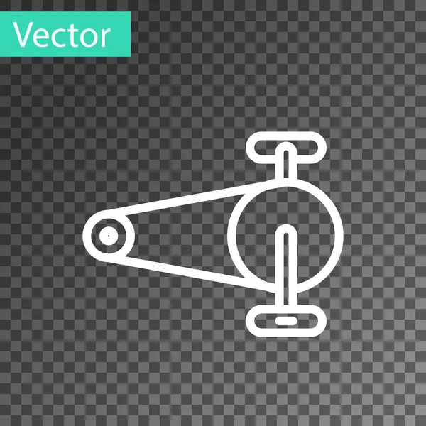 Línea Blanca Cadena Bicicletas Con Ruedas Dentadas Icono Aislado Sobre — Vector de stock