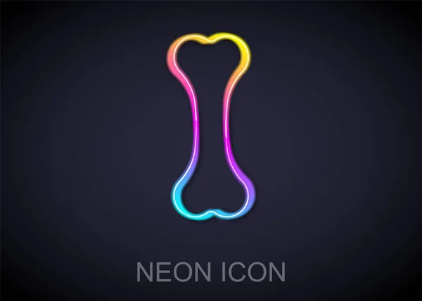 Glödande Neon Line Hund Ben Ikon Isolerad Svart Bakgrund Husdjur — Stock vektor