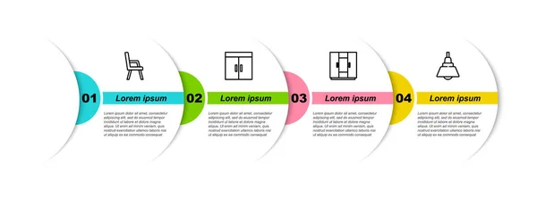 布线扶手椅 衣橱和吊灯 业务信息模板 — 图库矢量图片