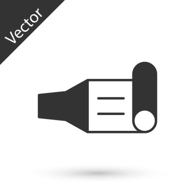 Gri doğum günü parti boynuzu simgesi beyaz arka planda izole edildi. Vektör