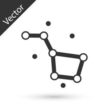 Gri Büyük Ayı takımyıldızı ikonu beyaz arkaplanda izole edildi. Vektör