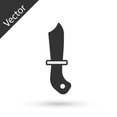 Beyaz arka planda izole edilmiş gri askeri bıçak ikonu. Vektör