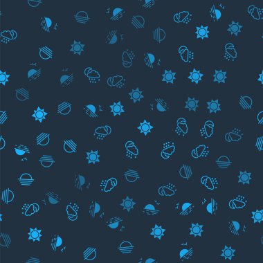 Günbatımı, Bulut, yağmur ve ay, ve kusursuz desen. Vektör.