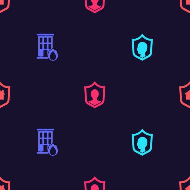 Yaşam sigortasını kalkanla, yangını evle ve House 'u sorunsuz bir şekilde düzenle. Vektör.