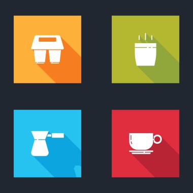 Kahve fincanını hazır et, Türk ve ikon. Vektör.