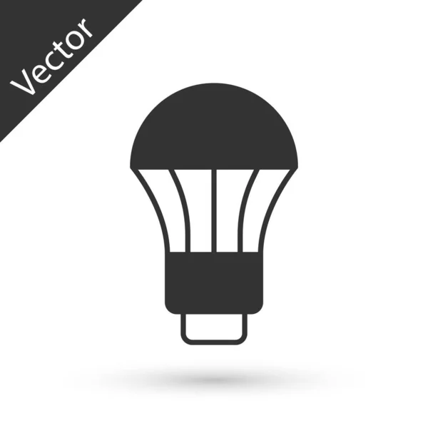 Grey Led Light Bulb Icon Isolated White Background Economical Led — Stock Vector