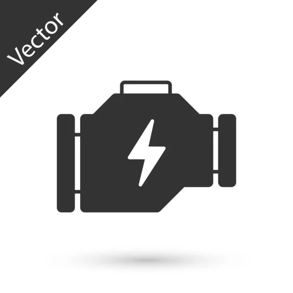 Grey Check Icono Del Motor Aislado Sobre Fondo Blanco Vector — Archivo Imágenes Vectoriales