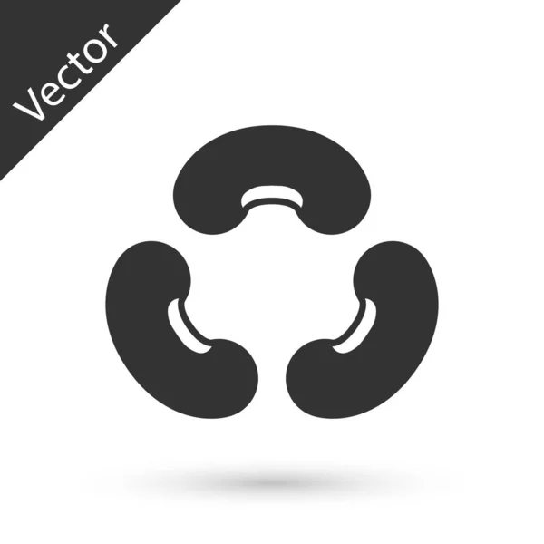 Icono Grey Beans Aislado Sobre Fondo Blanco Vector — Vector de stock