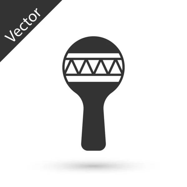 Szürke Maracas Ikon Elszigetelt Fehér Háttérrel Zenei Maracas Eszköz Mexikóban — Stock Vector