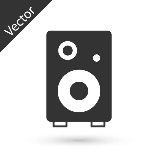 Grey Stereo Speaker Icon Isolated White Background Sound System Speakers — Stock Vector