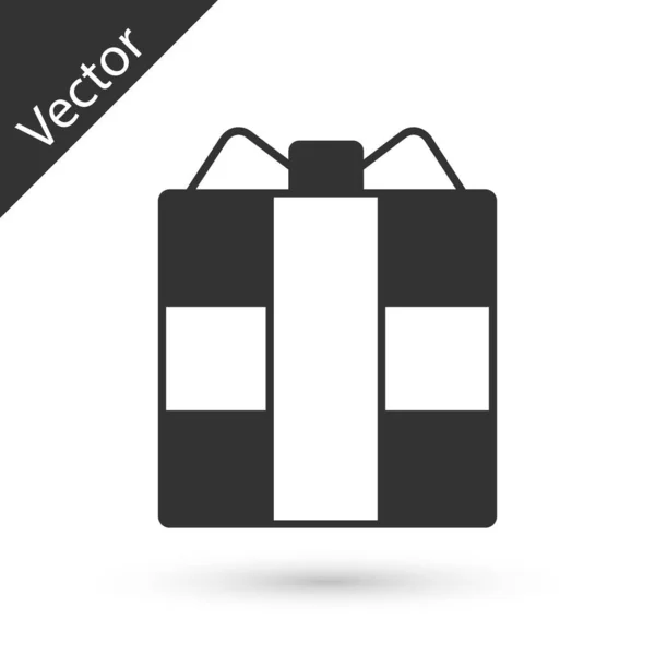 Grey Gift Box Icon Isolated White Background Vector — Stock Vector