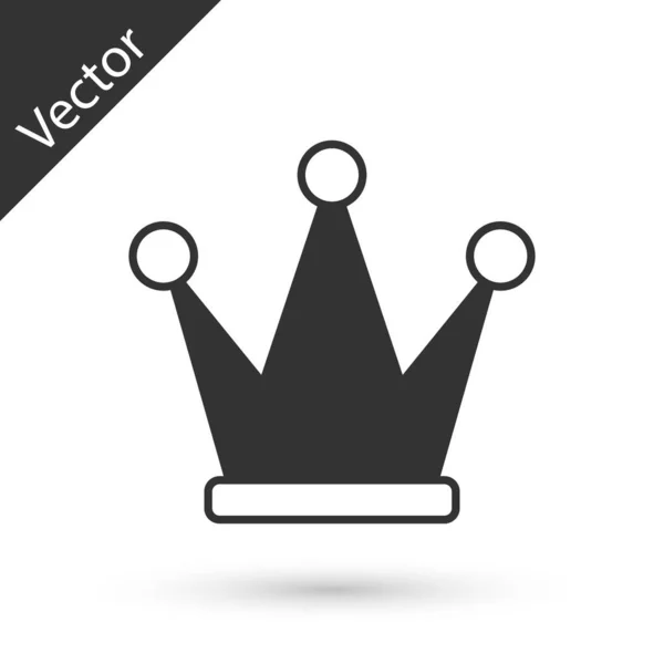 Иконка Серой Короны Выделена Белом Фоне Вектор — стоковый вектор