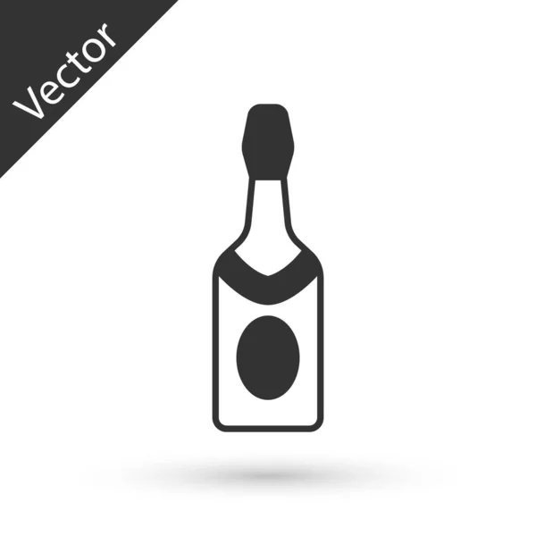 Icona Bottiglia Champagne Grigio Isolato Sfondo Bianco Vettore — Vettoriale Stock