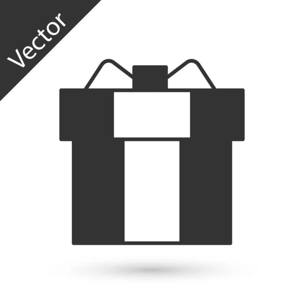 Graues Geschenk Box Symbol Isoliert Auf Weißem Hintergrund Vektor — Stockvektor