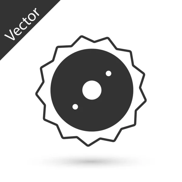 Icono Hoja Sierra Circular Gris Aislado Sobre Fondo Blanco Rueda — Vector de stock