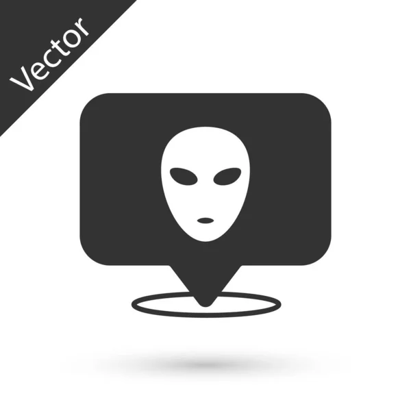Grey Alien Icon Isolated White Background Extraterrestrial Alien Face Head — Stock Vector